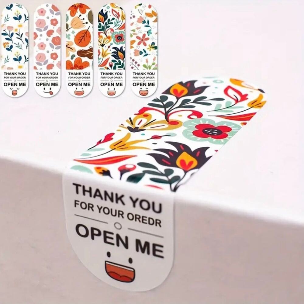 100pcs Cute Expression Rectangular Gift Box Stickers - Picture 2 of 3